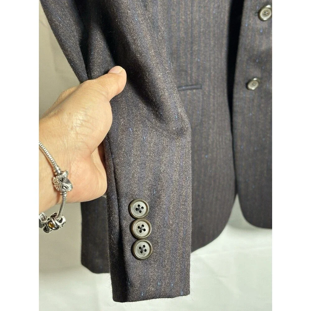 Tallia Men’s 100% Worsted/Laine Wool SZ 42 Waist 38 Pinstriped 3 Buttons Office